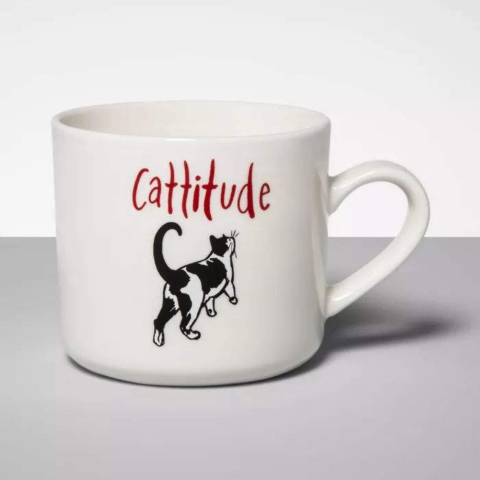 16oz Stoneware Cattitude Mug Cream - Opalhouse™ | Target