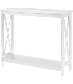 White Finish 3-Tier X-Design Occasional Console Sofa Table Bookshelf | Amazon (US)