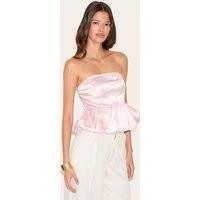 Pink Satin Puffball Top | PrettyLittleThing US