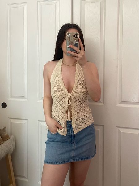 Summer outfit inspo!🫶

Sizing:
- top is true to size
- skirt runs a little big so size down if inbetween (I’m usually between a 2 & 4, got a 4 but wish I got a 2)

summer outfits / summer vacation outfits / summer outfits women’s / summer fashion / Amazon summer / amazon summer outfits / amazon summer fashion / amazon fashion summer / summer amazon / summer outfits women amazon / amazon summer tops / Hollister skirt / Hollister / denim skirt outfits / mini skirt outfits / summer skirt outfits / crochet top outfits / Amazon Womens Clothes / Amazon Finds Clothes / Amazon Clothing / Amazon Must Haves / Amazon Basics / amazon basic tops / Amazon Fashion / Amazon Fashion Finds / Amazon Favorites / Amazon Style / Amazon Clothes / amazon fashion finds / Neutral fashion / neutral outfit /  Clean girl aesthetic / clean girl outfit / Pinterest aesthetic / Pinterest outfit / that girl outfit / that girl aesthetic / vanilla girl / European summer outfits / Europe outfits summer / summer outfits Europe / Italy outfits summer / summer outfits Italy 


#LTKfindsunder100 #LTKfindsunder50 #LTKSeasonal