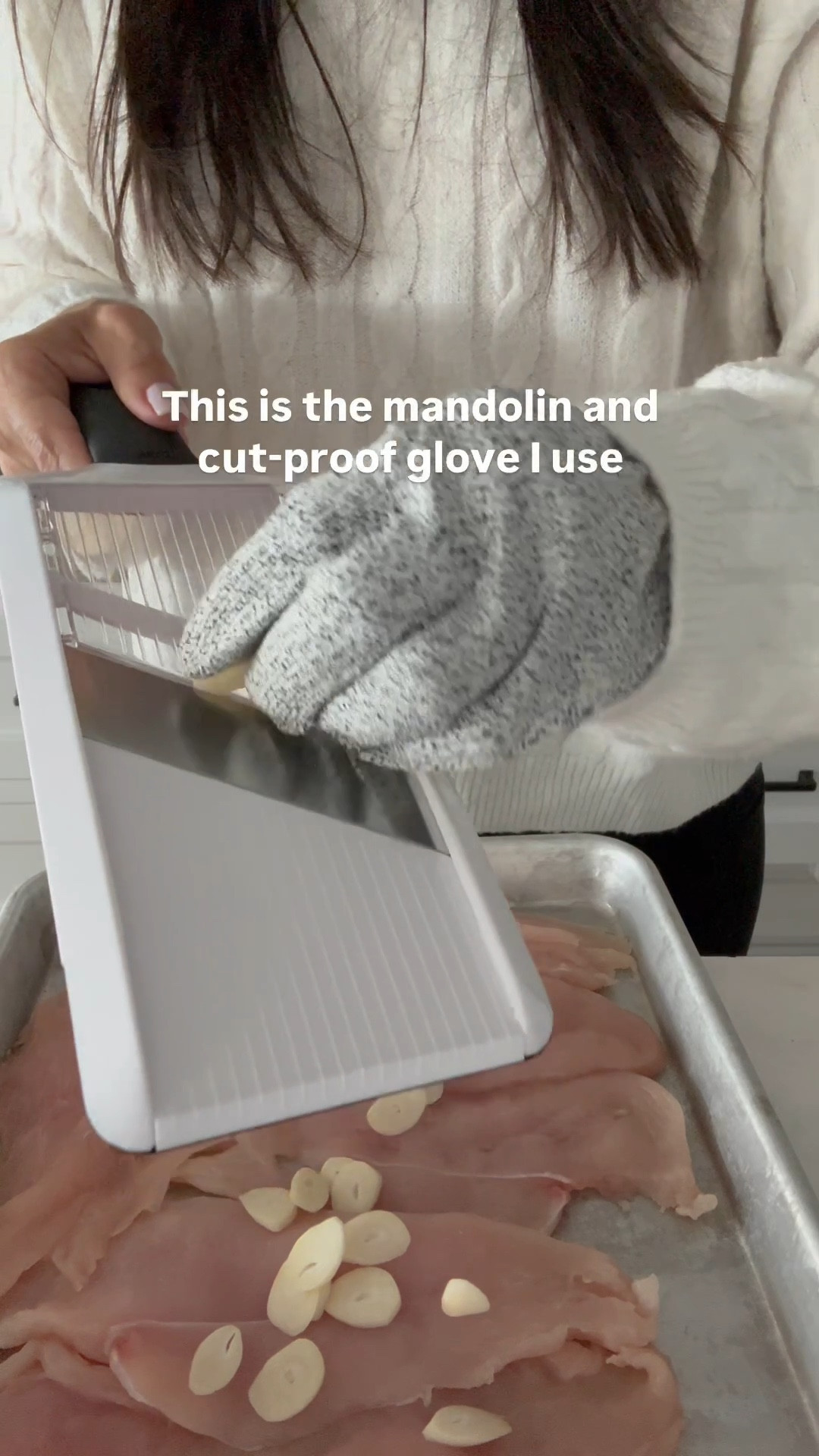 My hand held mandolin and cut proof glove for slicing garlic super thin. 

#LTKHome