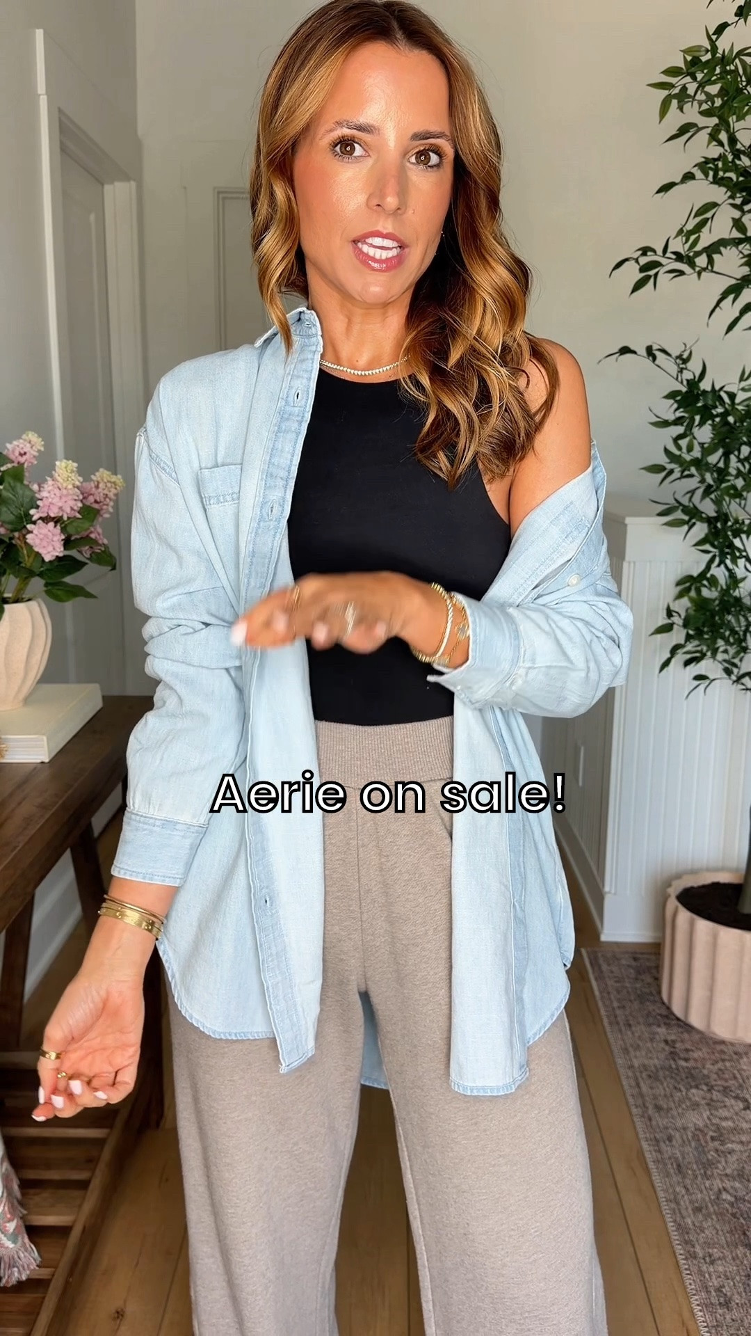New Aerie arrivals! Aerie wide leg sweatpants. Summer outfits. Travel outfits. Fall outfits. Oversized Denim shirt. Fall dresses. Wearing XXS in pants and top. Pants run long on me but are offered in short length in most sizes.

#LTKootd #LTKPetite #LTKTravel