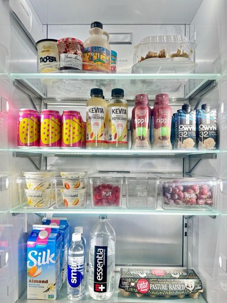 That fresh re-stock feeling! Need a few fridge tips? 
-Identify the things you always buy and create labeled homes for them.
-Use turntables for condiments if you’re limited on door space.
-Always leave space for leftovers! 


#LTKFamily #LTKHome