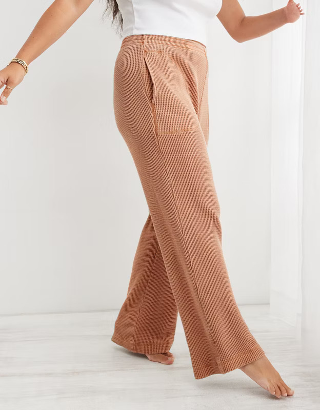 Aerie Straight Leg Waffle Pant | Aerie