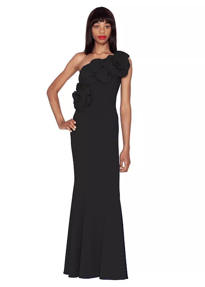 One Shoulder Floral Gown | Belk