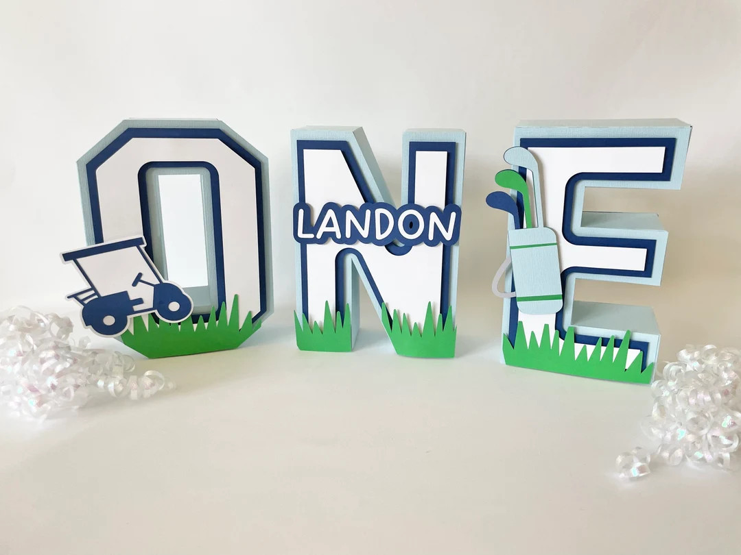 Hole in One First Birthday, Golf 3D Letters, Golf 1st Birthday Party Decorations, Hole in One The... | Etsy (US)