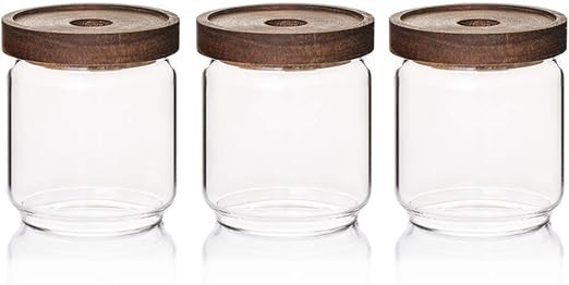 Sweejar 16 OZ Glass Food Storage Jar with Lid(set of 3),Airtight Canisters for Bathroom,Kitchen C... | Amazon (US)