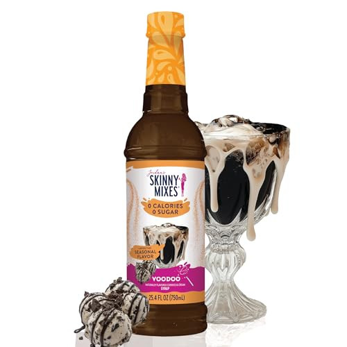 Jordan’s Skinny Mixes Sugar Free Coffee Syrup, Holiday Voodoo Cookies & Cream Coffee Flavoring Syrup, Zero Calorie Drink Mix for Lattes, Baking, Protein Shake, Dairy & Gluten Free, Kosher, 25.4 Fl Oz | Amazon (US)