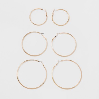 Hoop Earrings 3pc - A New Day™ Gold | Target