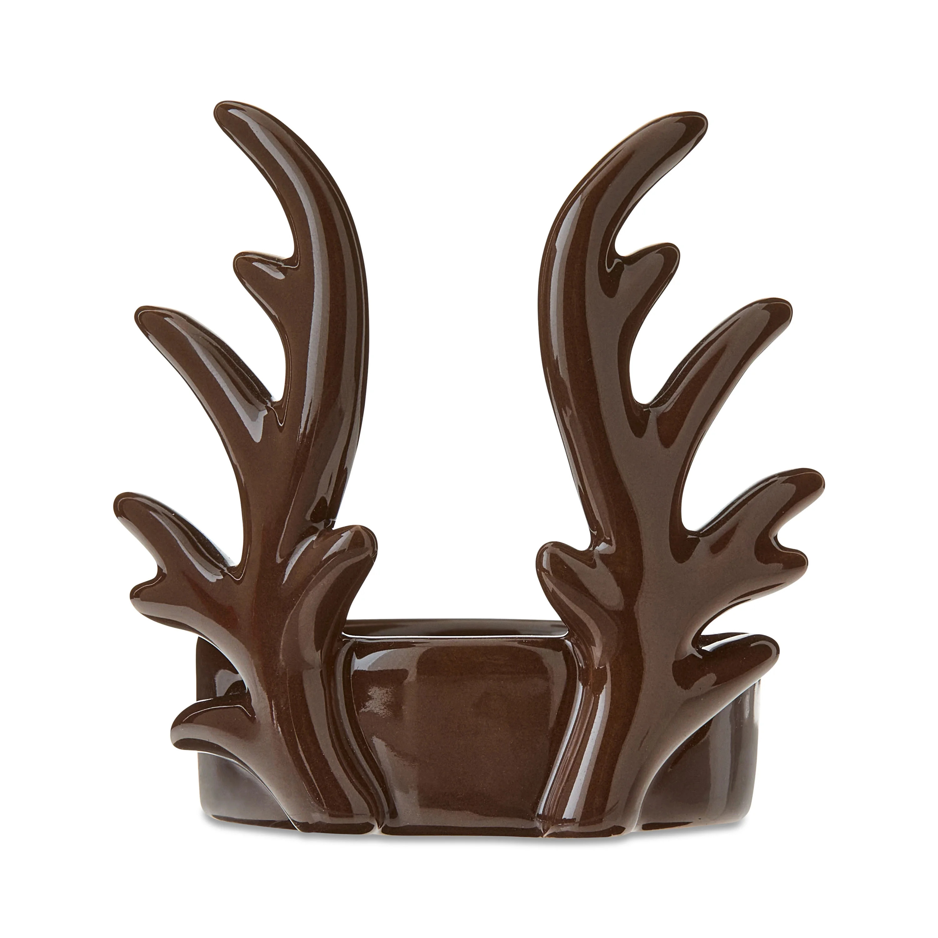 Small Brown Antler Ceramic Christmas Tealight Candle Holder, 2.75", by Holiday Time | Walmart (US)