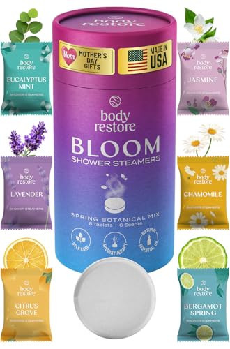 Body Restore Shower Steamers Aromatherapy 6 Pack – Mothers Day Gifts for Mom, Birthday Gifts for Women, Relaxation Stress Relief Self Care – Bloom | Amazon (US)