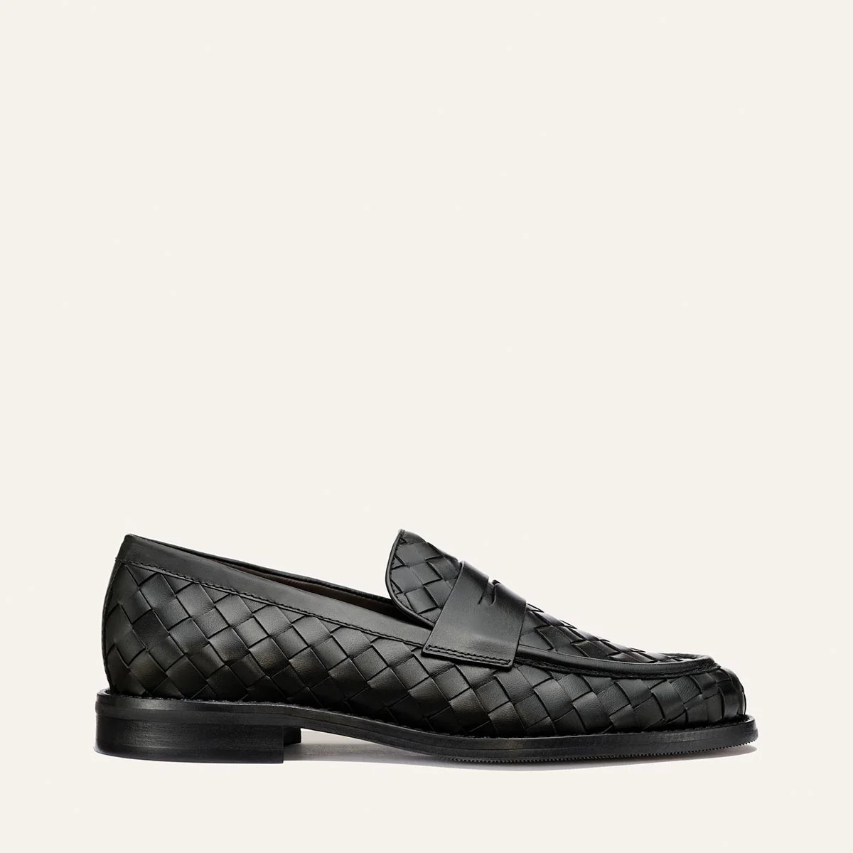 The Marlowe Loafer - Black Woven Pasado Calf | Margaux