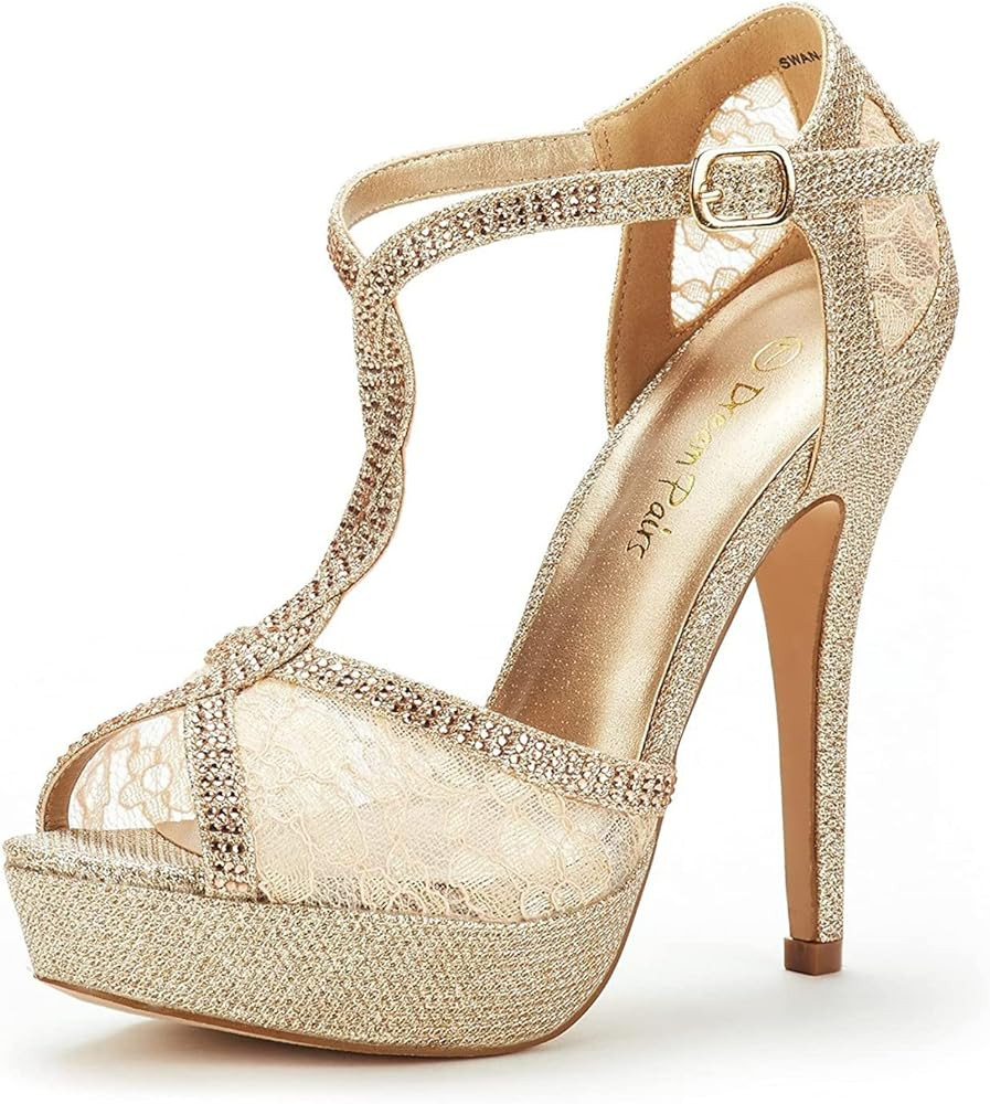 DREAM PAIRS Women's Heeled Sandals Pump | Amazon (US)