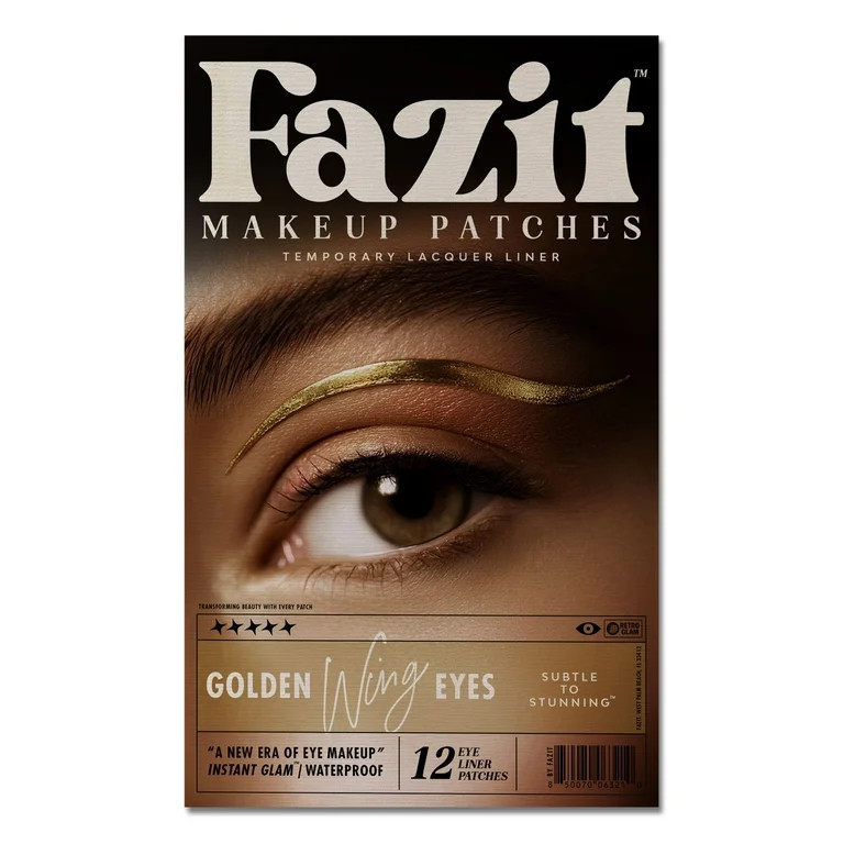 Fazit Gold Glitter Eye Wing Makeup Patches, 12 Count | Walmart (US)