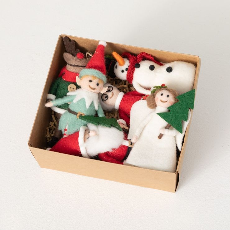 Sullivans Felt Character Ornament Box Multicolor 6.5"H Wool Set of 6 | Target
