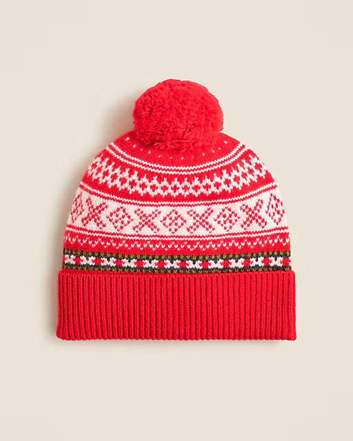 Vintage Fair Isle pom-pom beanie in lambswool | J. Crew US