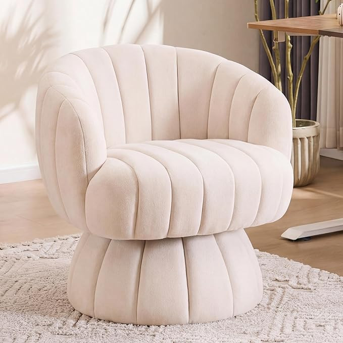 Amazon.com: Mistpople Mid Century Modern 360 Degree Barrel Swivel Accent Sofa Chair,Fluffy Velvet... | Amazon (US)