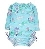 RuffleButts Baby Girls UPF 50+ Sun Protection Floral Printed Long Sleeve One Piece Rash Guard Swi... | Amazon (US)
