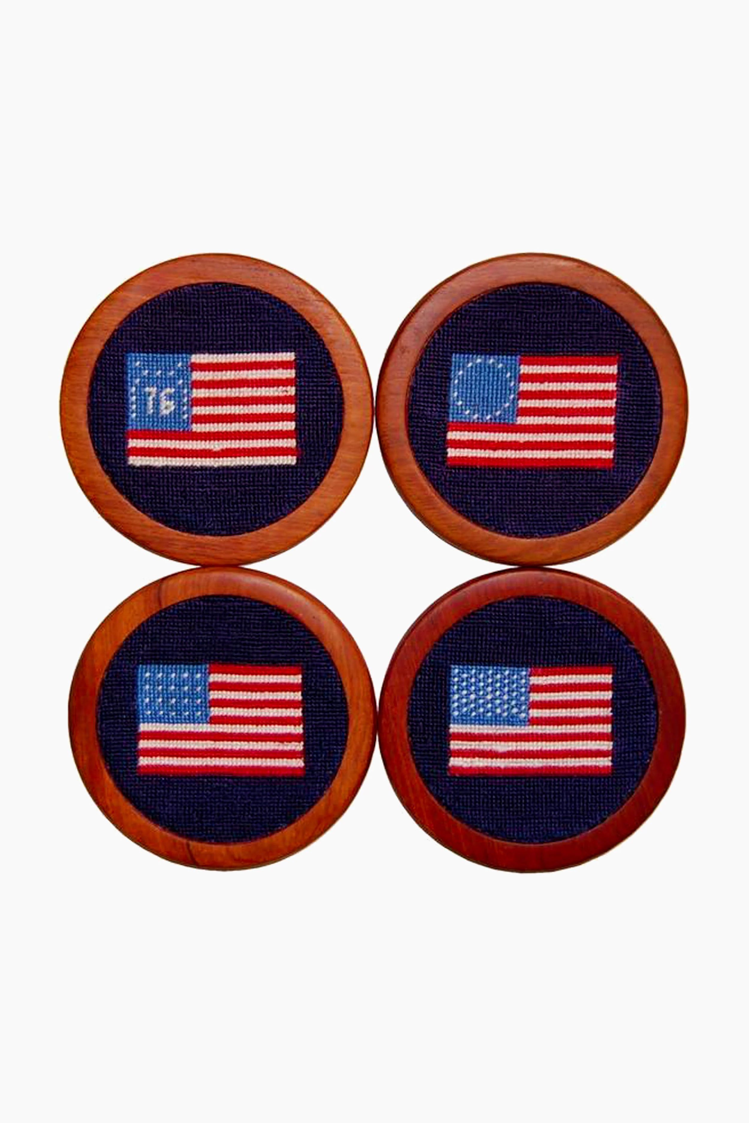 American Flag Needlepoint Coaster Set | Tuckernuck (US)