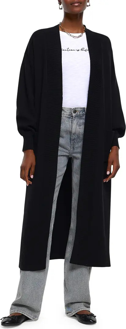Mixed Rib Open Front Maxi Cardigan | Nordstrom