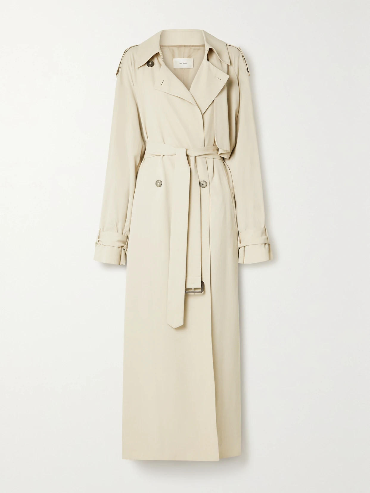 The Row - Yeli Belted Double-breasted Woven Trench Coat - Beige | NET-A-PORTER (UK & EU)