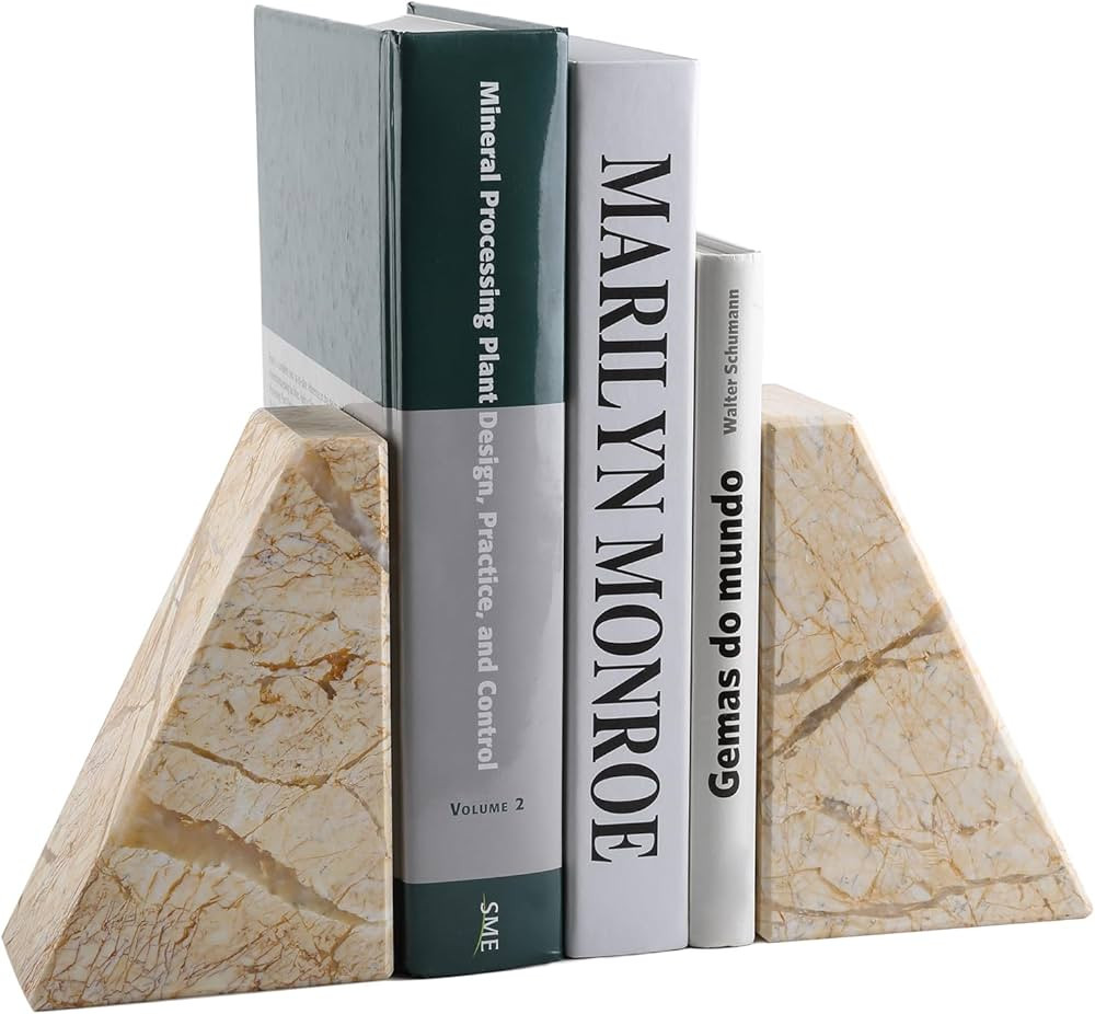 Koville Marble Bookends for Shelves, Large Bookends for Heavy Books, Non-Slip Heavy Duty Book Sto... | Amazon (US)