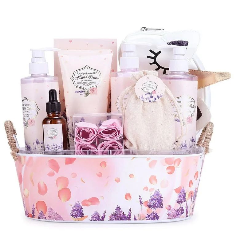 Spa Gift Set for Women, 11 Pcs Rosewater & Lavender Scent Bath Baskets, Beauty Xmas Gifts - Walma... | Walmart (US)