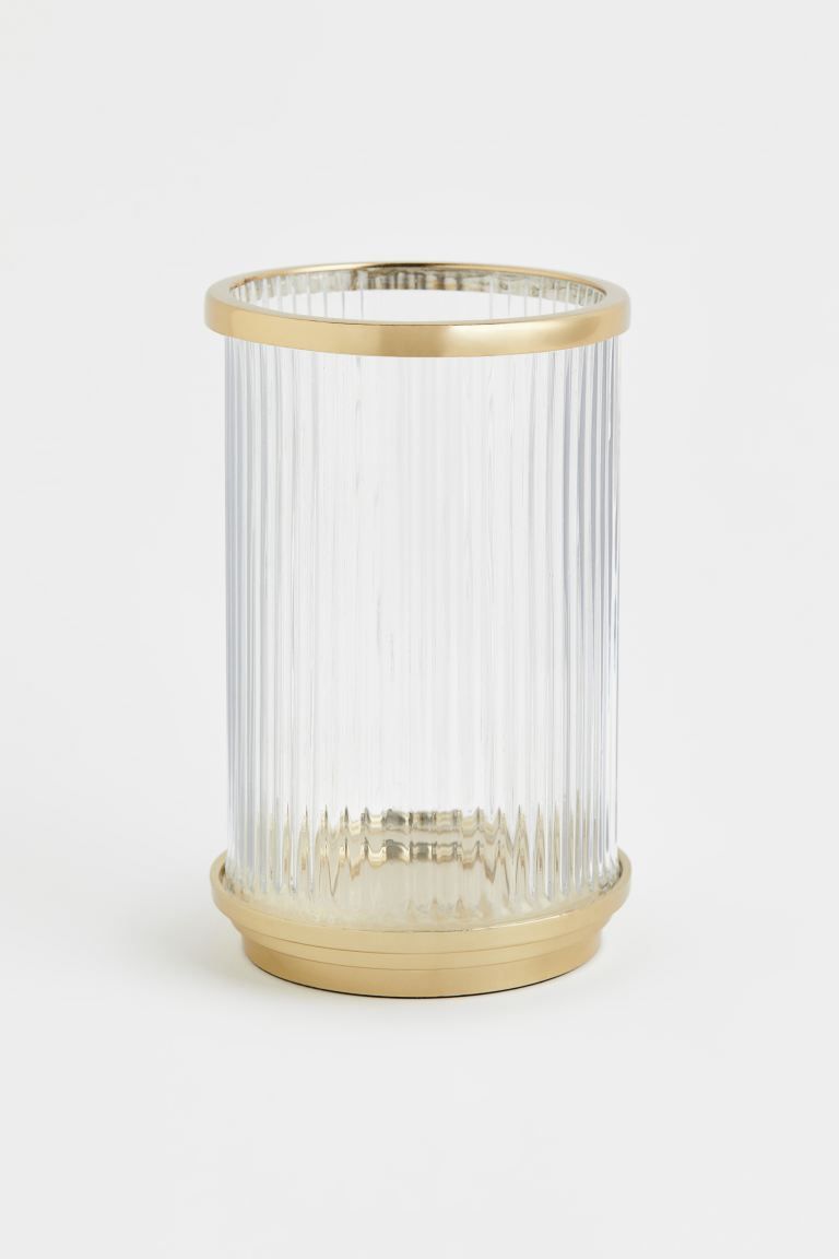 Candle Holder in Clear Fluted Glass | H&M (US + CA)