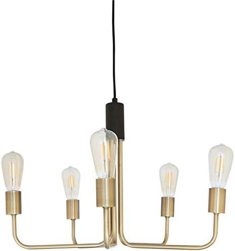 Amazon Brand – Rivet Theory Mid-Century Modern 5-Arm Chandelier Ceiling Pendant, Edison Bulbs I... | Amazon (US)