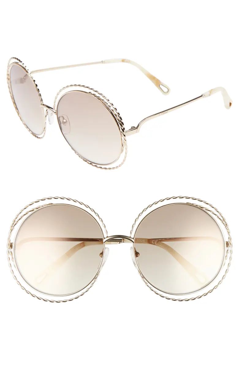 Chloé Carlina Torsade 58mm Round Sunglasses | Nordstrom