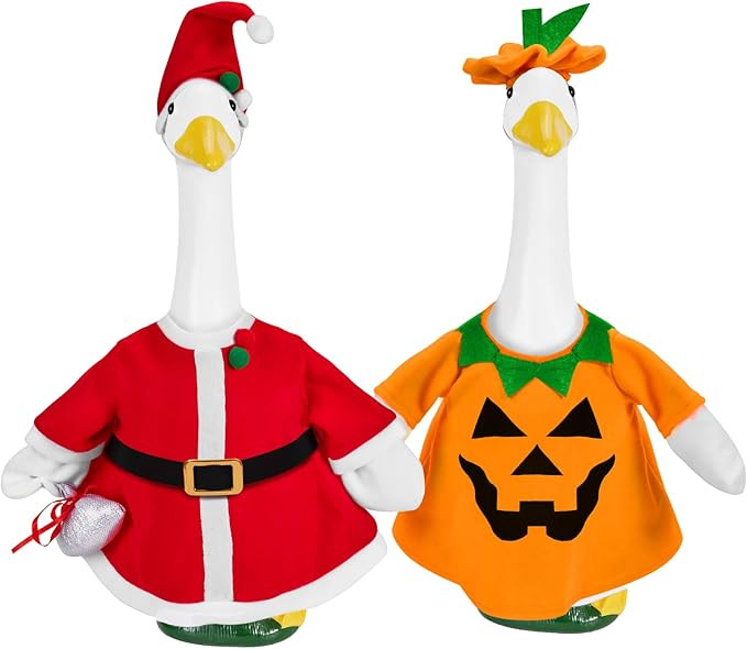 2 Sets Holiday Porch Goose Outfits for Thanksgiving and Christmas,23" Porch Goose Clothes for Pat... | Amazon (US)
