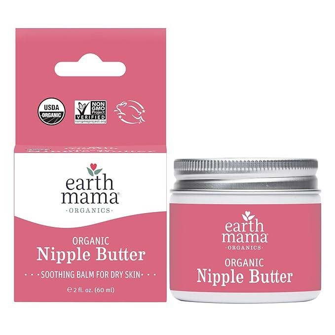 Organic Nipple Butter Breastfeeding Cream by Earth Mama | Lanolin-free, Postpartum Essentials Saf... | Amazon (US)