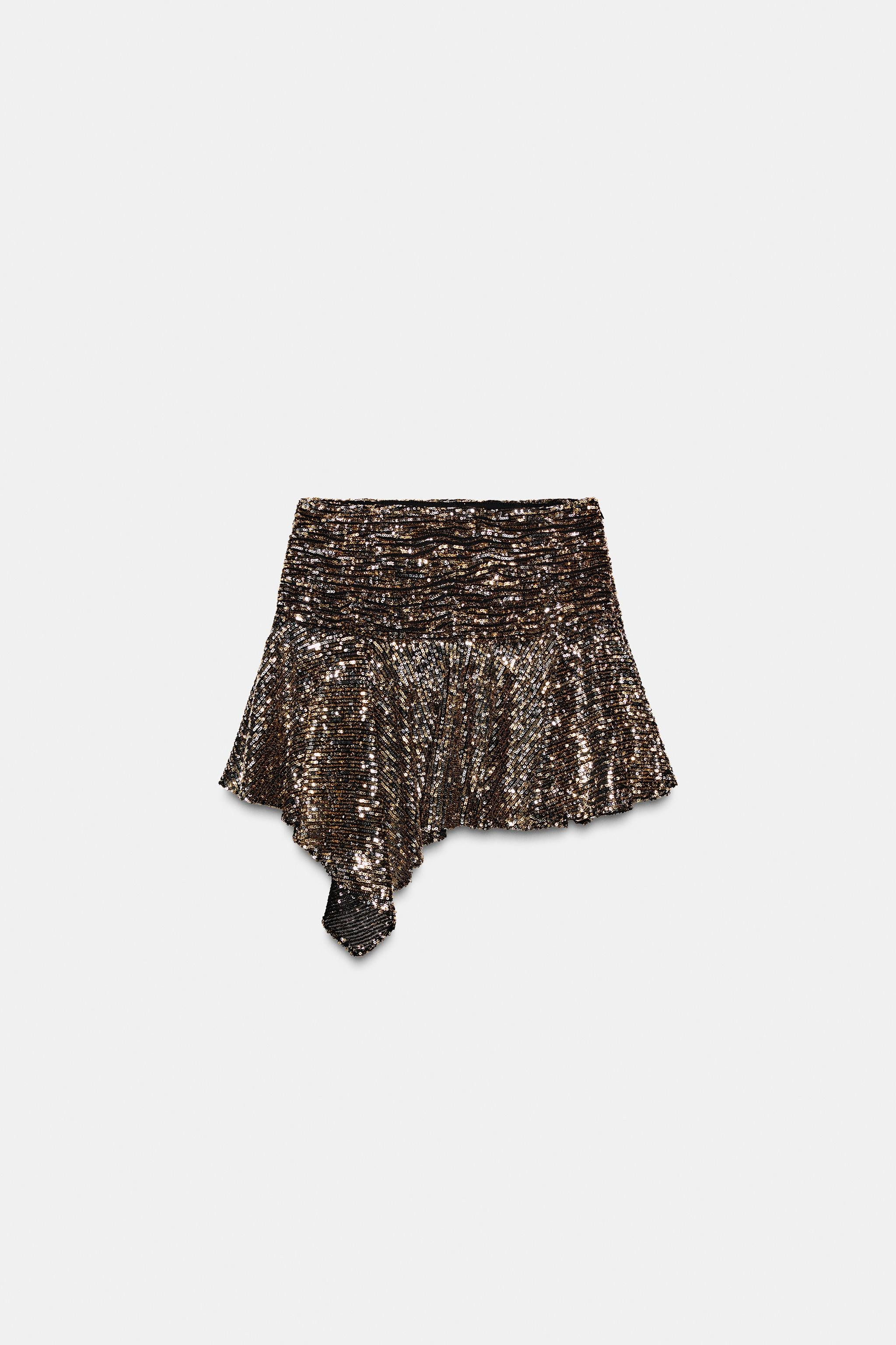 GONNA PANTALONE ASIMMETRICA CON PAILLETTES | Zara IT
