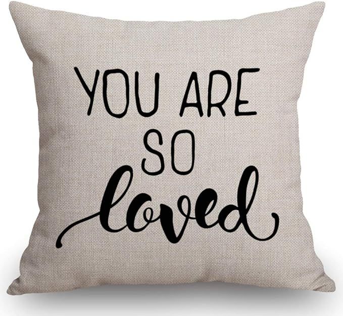SSOIU You are So Loved Cotton Linen Decorative Home Office Throw Pillow Case Couch Cushion Cover ... | Amazon (US)