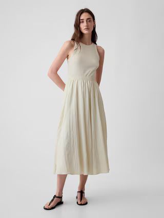 Textured Crinkle Midi Dress | Gap (CA)