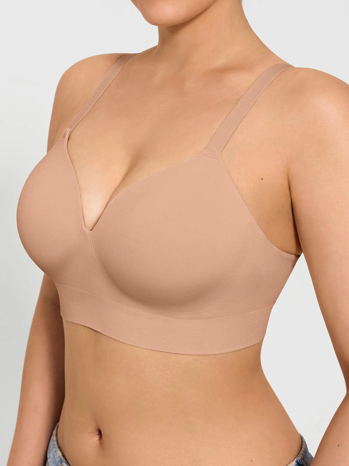 ContourLift™ Wireless Seamless Shaping Push Up Bra - Slim-strap Version / Dark Beige / 3XL | Popilush