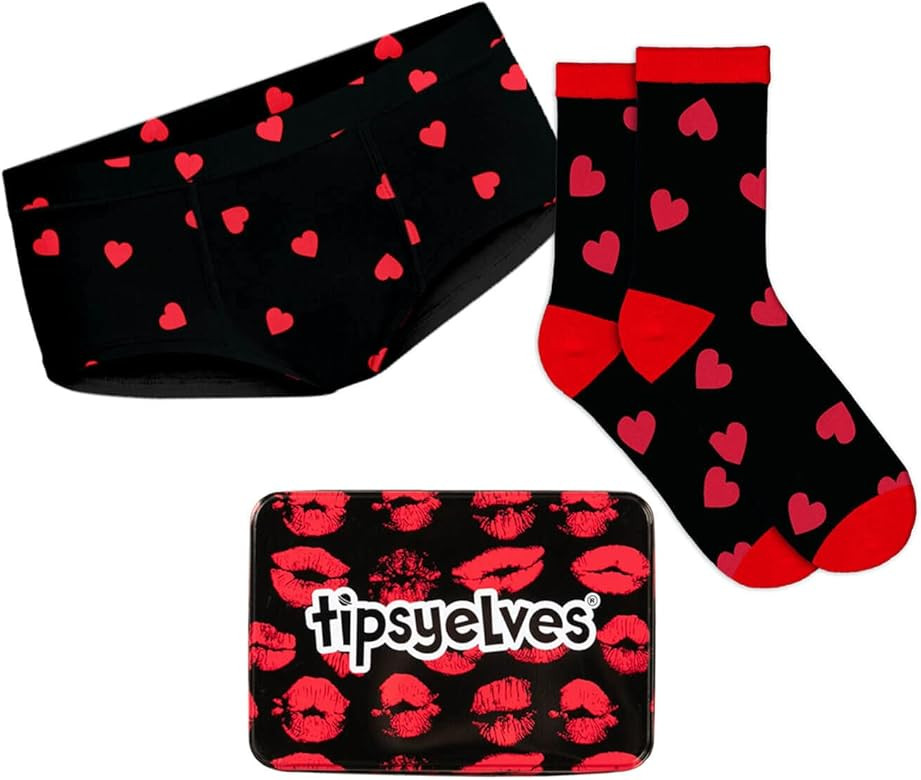 Tipsy Elves Valentines Day Gift Set for Women - Comfy and Cute Underwear & Socks Gift Set | Amazon (US)
