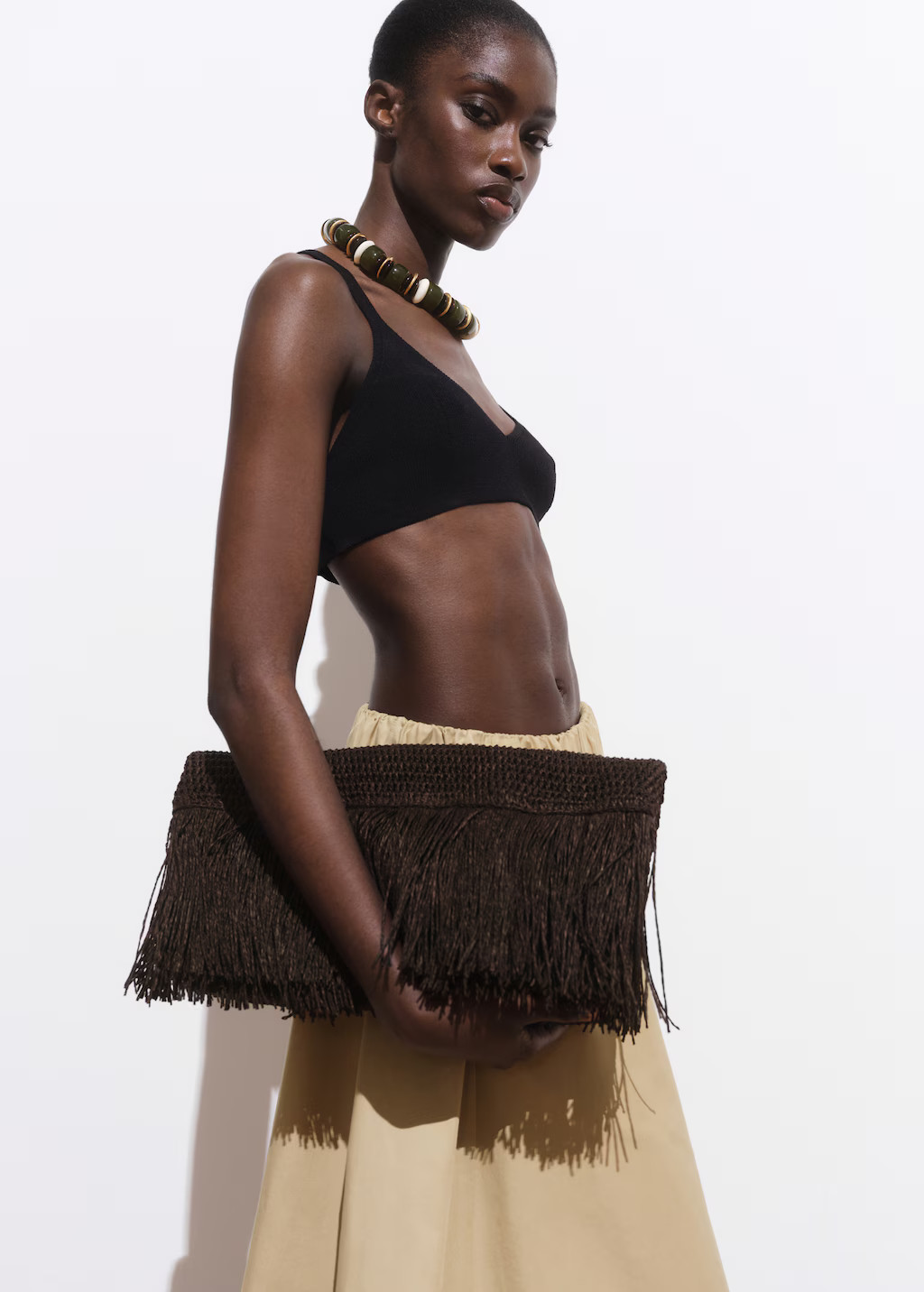 Natural fiber handbag with fringes - Women | MANGO USA | Mango (US/MX/AU)