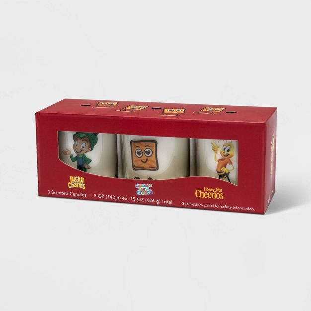 3pk Lucky Charms, Cinnamon Toast Crunch, and Honey Nut Cheerios Candles Gift Set - General Mills | Target