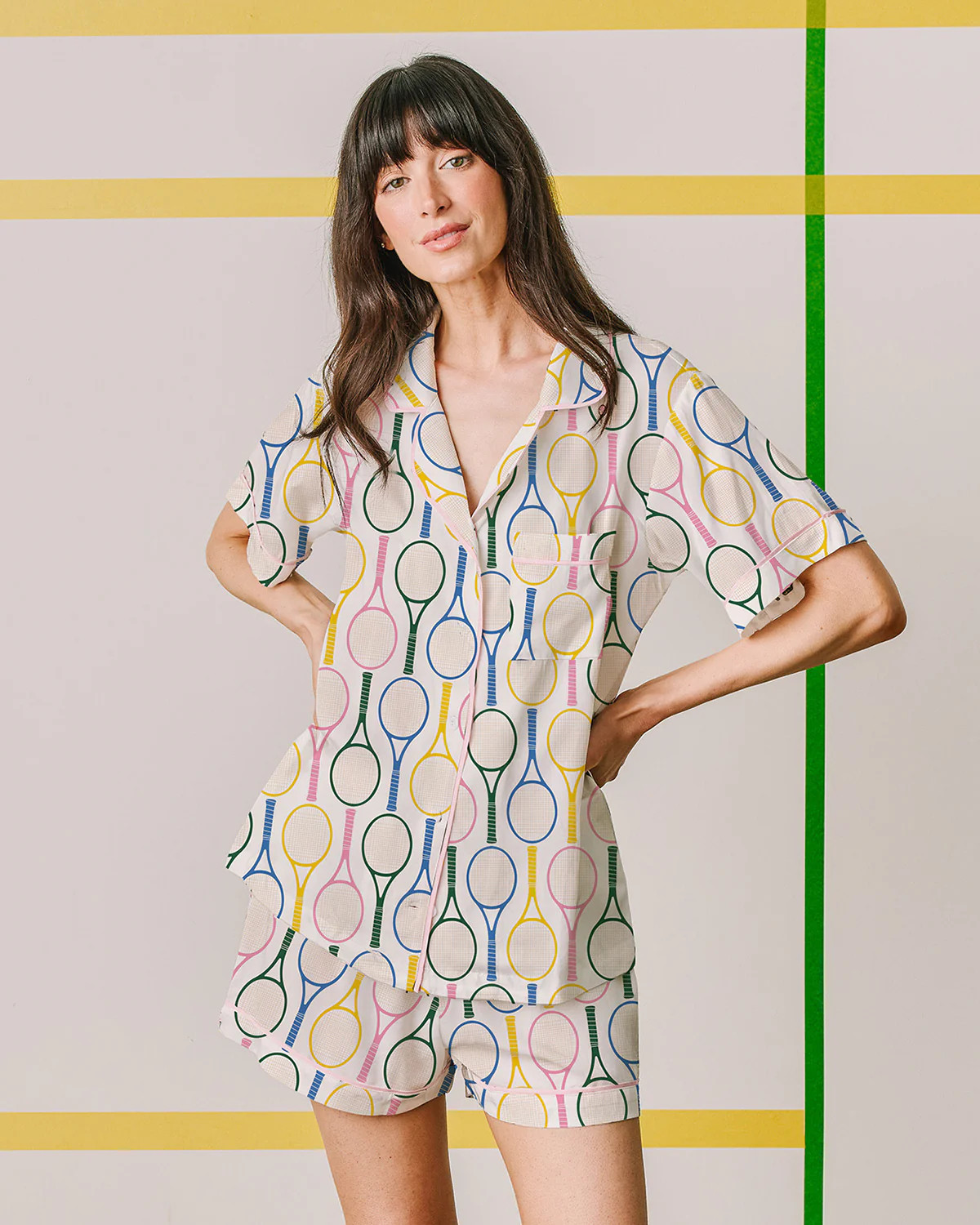 Tennis Time Pajama Shorts Set | Katie Kime Inc