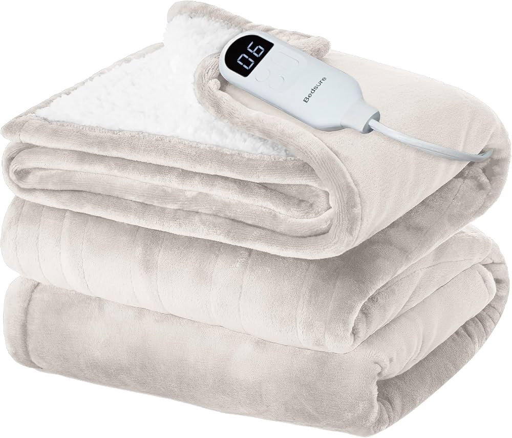 Bedsure Electric Blanket Twin - Soft Flannel Heated Blanket, Heating Blanket with 10 Time Setting... | Amazon (US)