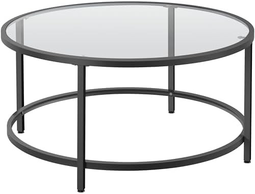 Best Choice Products 36in Modern Round Tempered Glass Accent Side Coffee Table for Living Room, D... | Amazon (US)