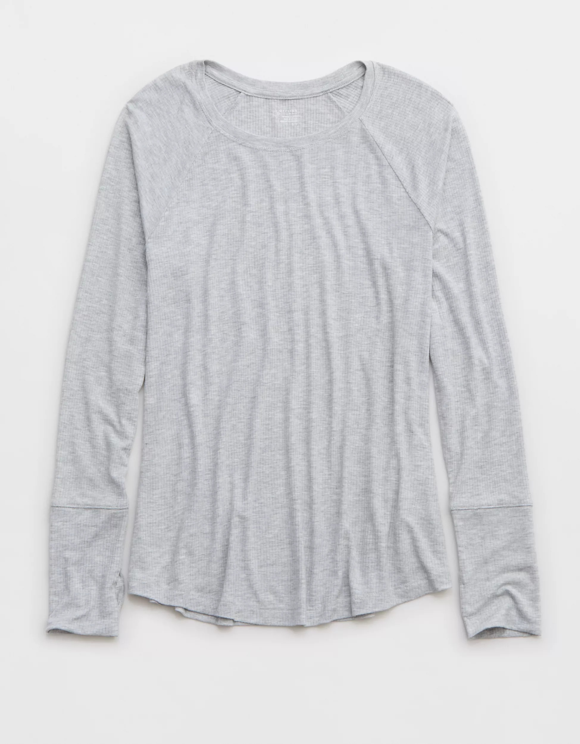OFFLINE By Aerie Thumbs Up Ribbed Long Sleeve T-Shirt | Aerie