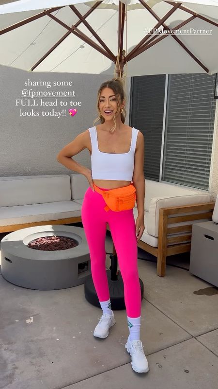 small in top & leggings! Loving pairing bright colors together this year!!! 💖🧡  

#LTKfit #LTKunder100