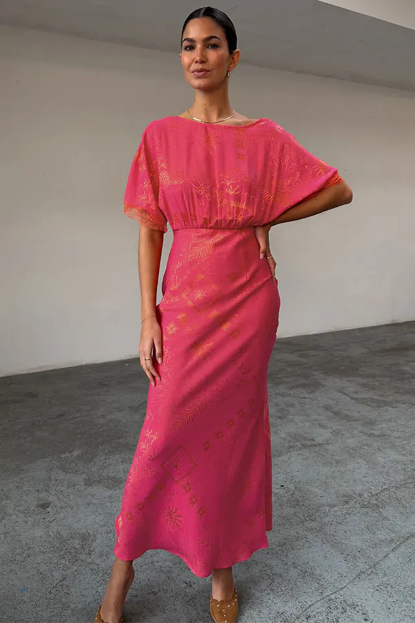 Pink Safari Thea Maxi Dress | Never Fully Dressed (UK & IE)