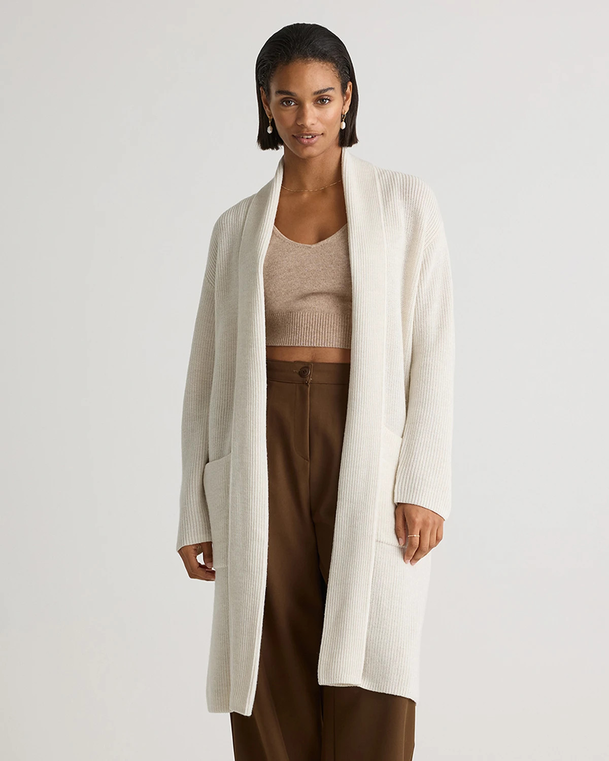 Quince | Women's Australian Merino Wool Duster Cardigan Sweater in Black, Size XL | Quince