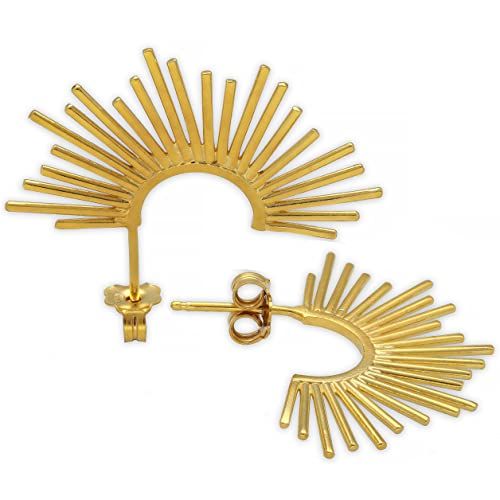 Handmade stud earrings Gold sterling silver stud earrings unusual spike earrings minimalist earri... | Amazon (US)