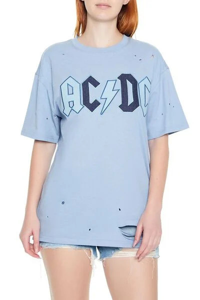 Distressed ACDC Graphic Tee | Forever 21