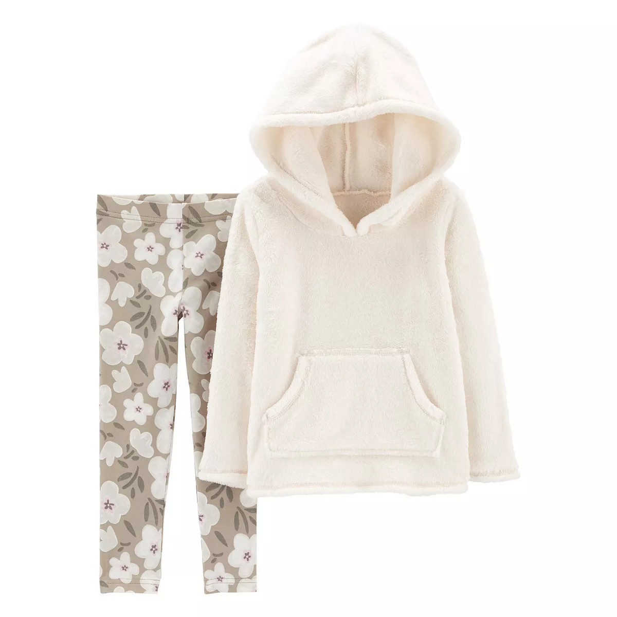 Toddler Girl Carter's Sherpa Hoodie & Floral Print Leggings Set | Kohl's