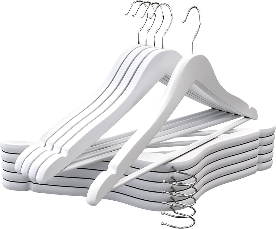 Utopia Home Premium Wooden Hangers 10 Pack - Durable & Slim Coat Hanger - Suit Hangers with 360-D... | Amazon (US)